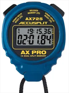 Accusplit AX725BU Professional Dual Line 16 Memory Pro Stopwatch with Blue Case