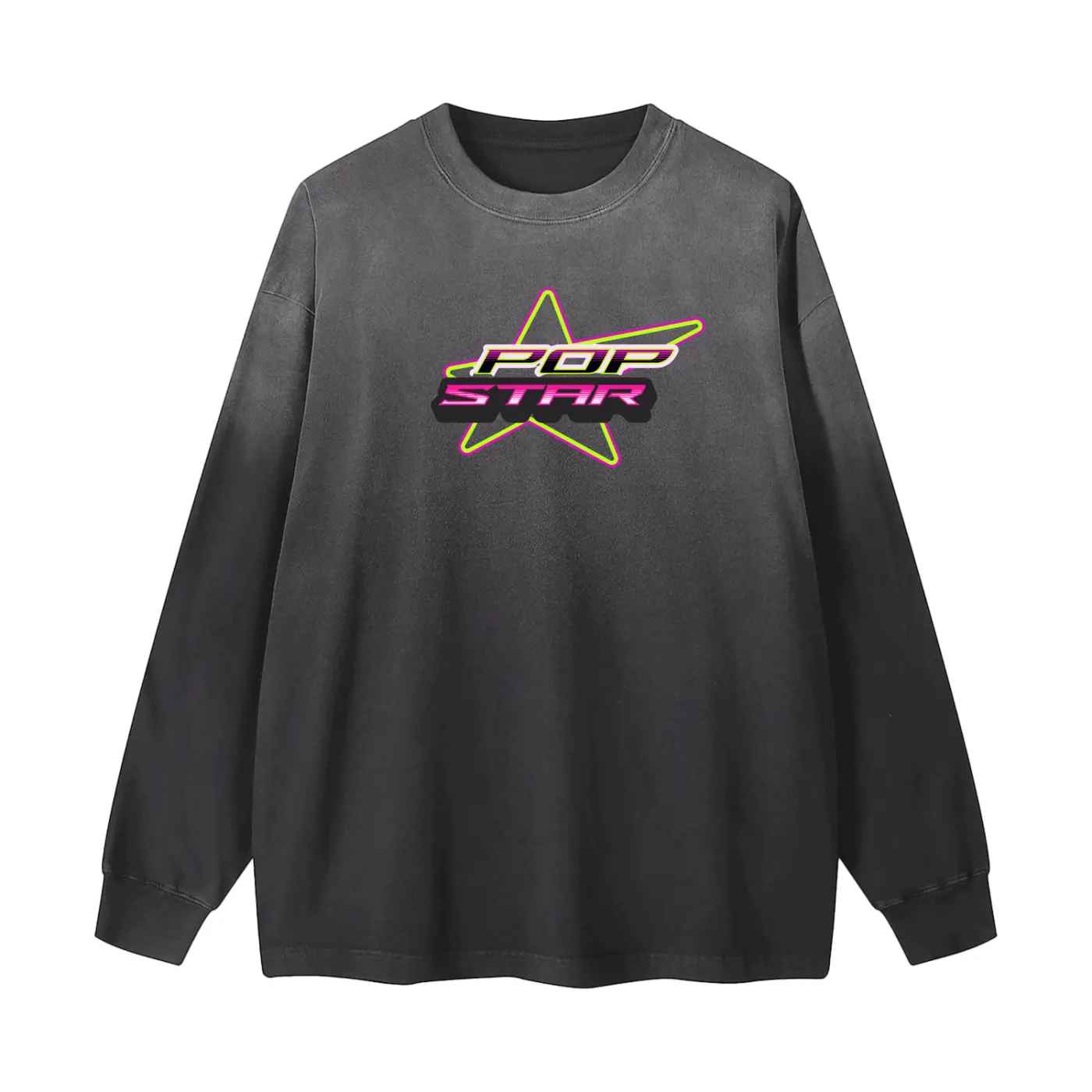 popstar Gradient Vintage Washed unisex Long Sleeve wildberries подборка