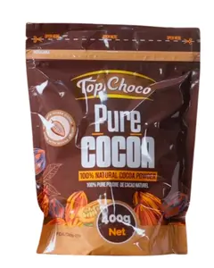 Top Choco Pure Cocoa 100% All Natural Cocoa Powder from Ghana 400g/14oz High-Quality Unprocessed Cocoa Drink Ingredient