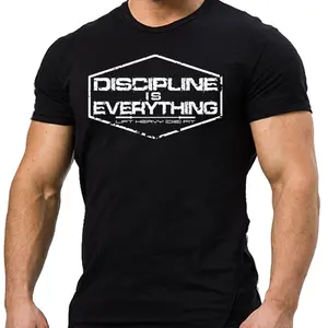 Discipline is Everything T-Shirt - Motivational Weightlifting Shirts for Men and Women - Gym Training Motivation Small Black Cotton Menswear