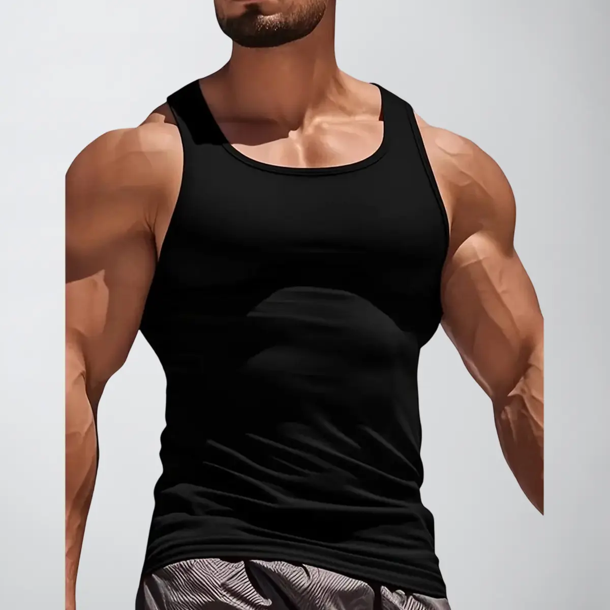 Men’s Quick-Dry Sleeveless Sports Tank Top - Stretchy Cut Sports Wear for Fitness Training, Outdoor Running, Breathable Tank Tops