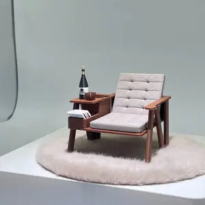 1/12 Miniature Lounge Chair Model Crafts 3D Printing Simulation Reading Chair Diorama Dollhouse Furniture Desktop Ornament