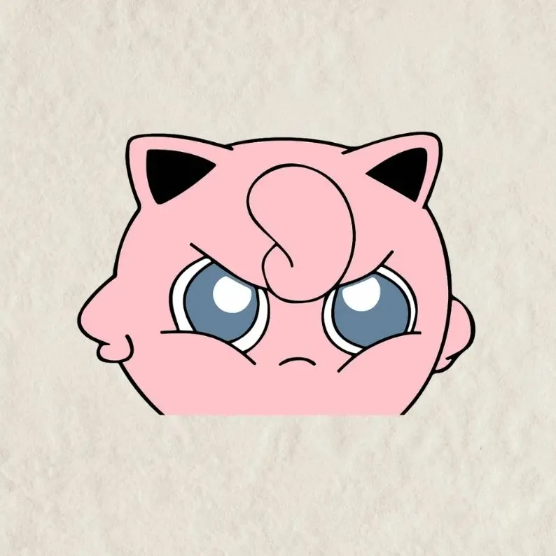 Jigglypuff Sticker, Funny Gift Waterproof Sticker, Decal for Laptop, Water Bottle, Car, Gamer Gift