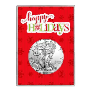 2011 $1 American Silver Eagle Gift Holder – Happy Holidays Design