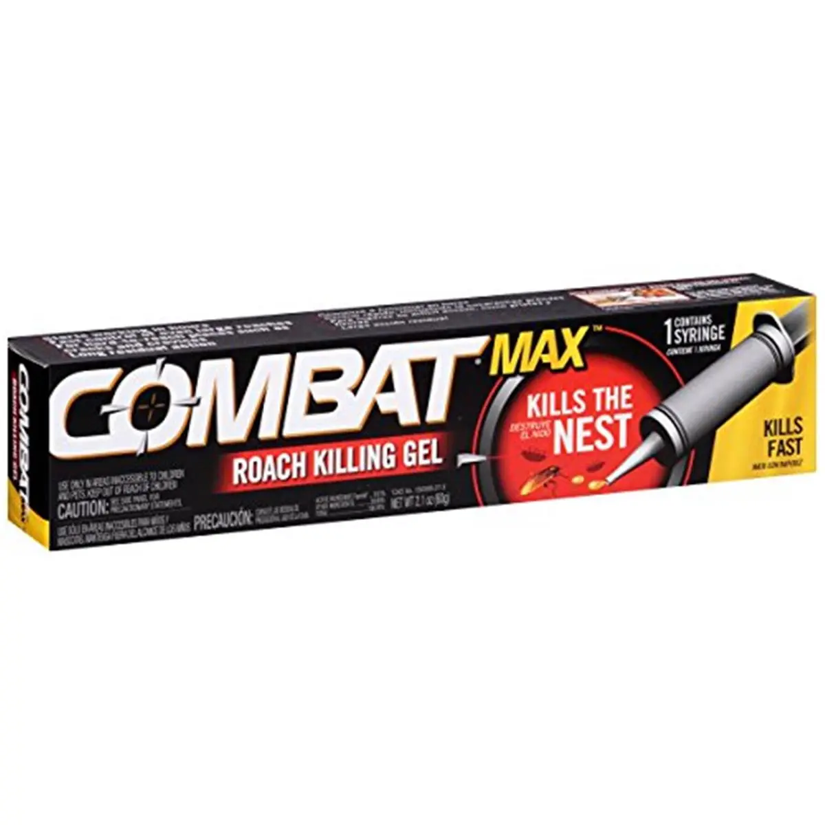 212 MAIN Combat Platinum Roach Killing Gel, 2.1 oz, Water-Based Gel Form Pest Control Cockroach Solution, Roach Killer Indoor for Hidden Placement