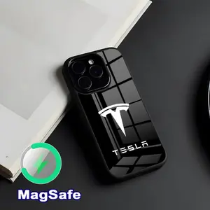 T-Teslaes Car Logo   Phone Case Magnetic glass case for iPhone 17 Pro Max 16 15 14 13 11 Pro Max Plus Phone case Protector Cover Protective