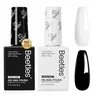 Beetles Gel Nail Polish - 8ml UV LED Soak-Off Gentle Cosmetic Supplies, Monochrome Black White Pink Blue Green, 2 Color Options, French Tip Nails Ready with Matching Bottle, Long-Lasting Glossy Coverage for Adults' DIY Home/Salon Use