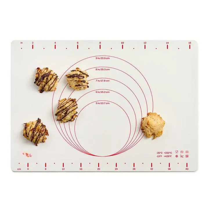 Tupperware Silicone Wonder Mat Non-Stick Baking Mat & Pastry Sheet with Measurement Guides Heat-Resistant Microwave Safe 11.5 L x 16.5 W in