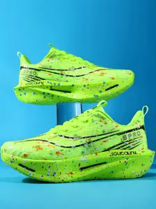 Unisex Breathable Mesh Sports Shoes, Carbon Plate & Thick Cushioning Sole, Sporty Running Shoes, Outdoor Running Sneakers, Comfortable & Durable Design