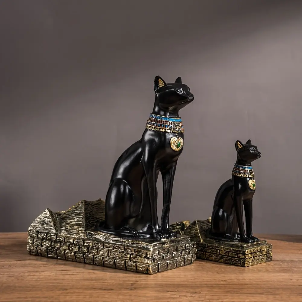 Egyptian Bastet Statue Wine Rack, Decorative Sculptures - Resin Decorative Bottle Holder, a Cultural Art Piece & Functional Decor for Living Room, Desktop & Holiday Gifting, Decorative Home Ornament, Figurines Decor, Decorative Ornaments