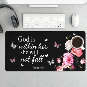 Christian Inspirational Bible Verse Mouse Pad with Psalm 46:5 Design for Daily Computer Use Enhances Workspace with Faith Single-Piece Spiritual Element