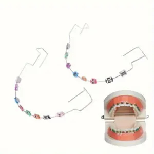 1 Pair of Vibrant Temporary Tooth Decorations - Orthodontic Supplies with Colored  Brackets, And Adjustable  Wires for non-textile weaving method Oral Steel