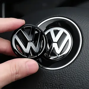 Car Logo Steering Wheel Emblem Decorative Badge Stickers Interior Accessories For Volkswagen VW GTI Polo Golf Passat Tiguan Arteon Touareg CC Taigo Caddy Jetta T-ROC Beetle Sharan Touran Scirocco