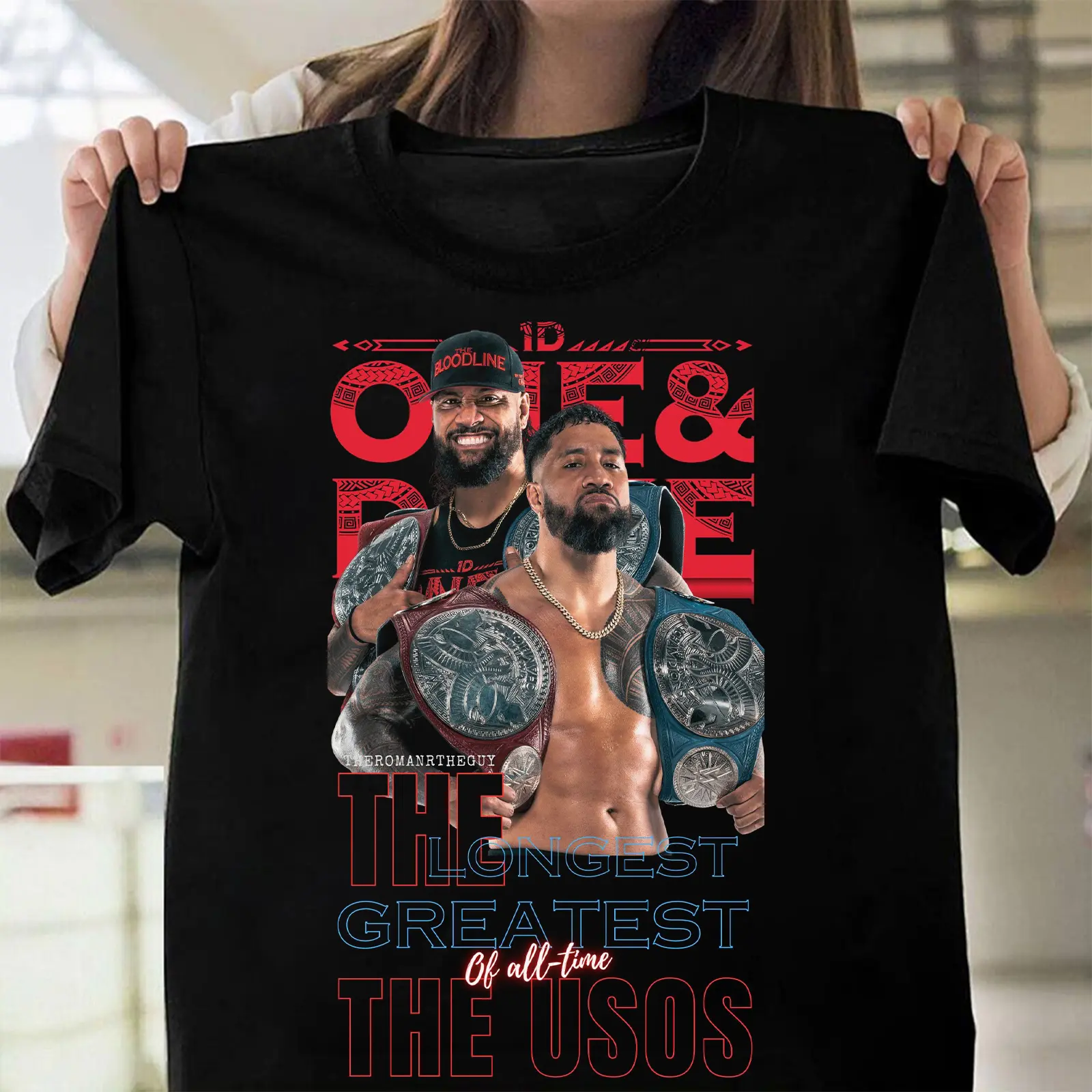 The Uso Black T-Shirt – Iconic Wrestling Tag Team Graphic Tee, Unisex Casual Fanwear