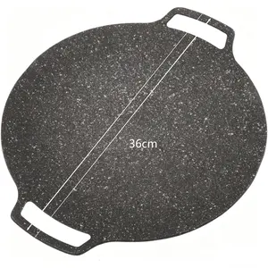 1 Sartén Grande de Hierro Fundido, Redonda Antiadherente, Compatible con Placas de Inducción, Espátula Portátil, Ideal para Hogar y Camping, Utensilios de Cocina Duraderos - Libre de Magnesio/Piedra, Ignífuga | Perfecta para Acción de Gracias, Navidad y H