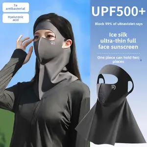 Sunscreen Mask Women's UPF500+ UV Protection Ice Silk Summer Breathable Antibacterial Mask Thin Stacking