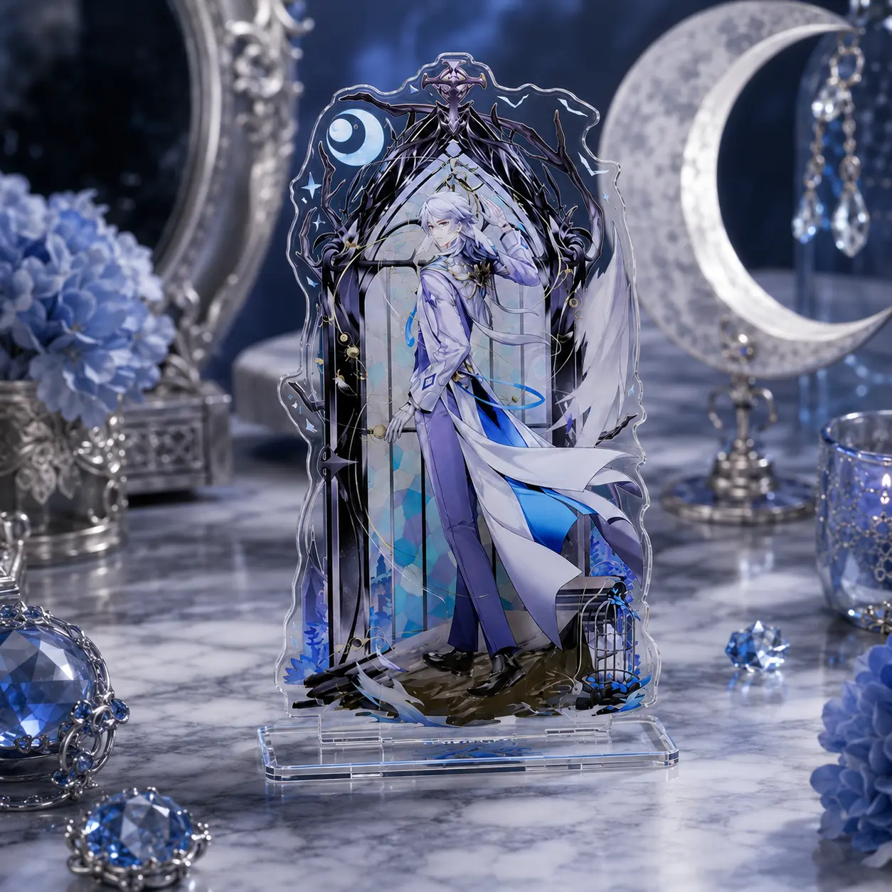 HSR Sunday Acrylic Standee - Gothic Church Themed Anime Figurine, Home Decor Desk Display for Gifting