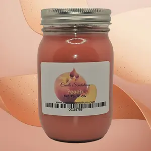 Peach 16oz Candle - Aroma Scented Candle with Peach Flavor - Ideal for Freshening Decor & Scenting - Net Weight 16 oz