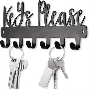 Small Key Holder Wall Mounted with Key Hooks, Storage Hooks, Wall Mounted Organizer, Metallic, Decorative Mini, Easy Install, Fashion Style, for Hallway, Entryway, Front Door, Office