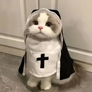 Cute and Funny Dog and Cat Nun Costume for Cosplay and Photo Props