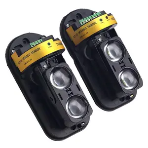 Metal & Plastic Waterproof Dual Beam Infrared Detector Outdoor Infrared Barrier Sensor with Lens Indicator for Security