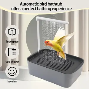 Automatic Bird Cage Bath Shower with Water Pump, Parrot Bath Box, Electric Fountain Bathtub with Circulating Water Design, Suitable for Cockatiels, Lovebirds, Conures, Budgies, and Other Small Birds