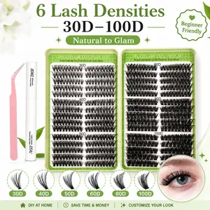 Millruez  Mixed lashes Kit, 30D-150D Volume Waterproof Long-Lasting Lash Extension  Multi-Style Natural to Glam Lashes for Daily Makeup, Parties Makeup with Lash Bond and Seal, Lash Tweezers
