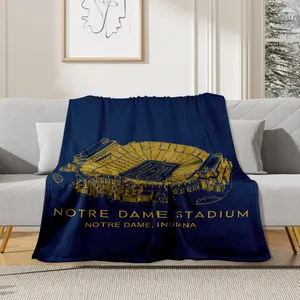 Notre Indiana Football Stadium Blanket for Bed Sofa Home Bedroom Office Travel  Family Friends and Kids Birthday Gift Christmas Present
