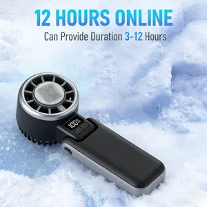 Ice Cooling Turbo Fan Portable Handheld, 5-Speed High Speed Fan, 12H Rechargeable USB Personal Cooling Fan, Foldable Adjustable Mini Fan, Ultra Quiet Bladeless Turbo Fan for Travel Outdoor Camping Hiking, Essentials, Cooling Gadget, Mother's Day Gifts