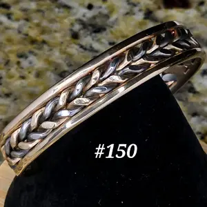 #150 Stainless Steel SB  6 1/4" x 1/2"   Hand-Woven Cuff Bracelet – Handmade Artisan Jewelry – Unisex – Gift Ready