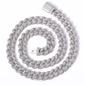 Necklace Hip Hop 12mm Bubble Chain Dense Iced Out Cuban Chain Micro Set Zircon Hiphop Necklace Accessories Adults Birthday