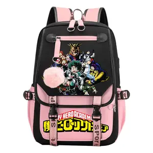Hero Academia Women's Versatile Backpacks Bag Waterproof and Dirty Resistant Backpack Suitable for Business Travel and Sports Outings -Pink