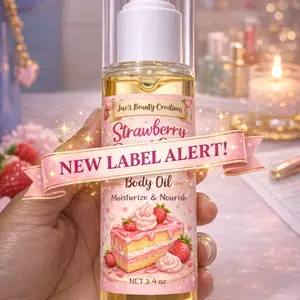 Strawberry Pound Cake Body Oil.                                         Daily Moisturizing for Silky Smooth skin Body Care Fragrance Scented Moisturizer Comfort Blend Aroma Scent