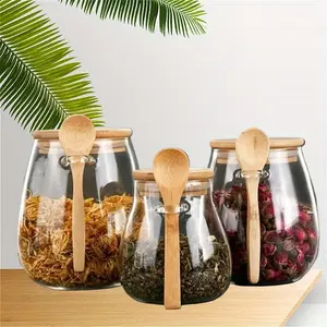 Why didn’t I get these sooner?! 3Pcs Airtight Clear Glass Storage Jars with Lid & Spoon, Luxury Sealed Containers for Sugar, Coffee, Tea & Spices, Space-Saving Pantry Organizer, Durable & Leak-Proof, Perfect for Home, Restaurant & Food Truck