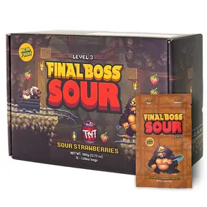 Final Boss Sour - Level 3 Strawberries (12 pack) Dried Fruit Sour Snack