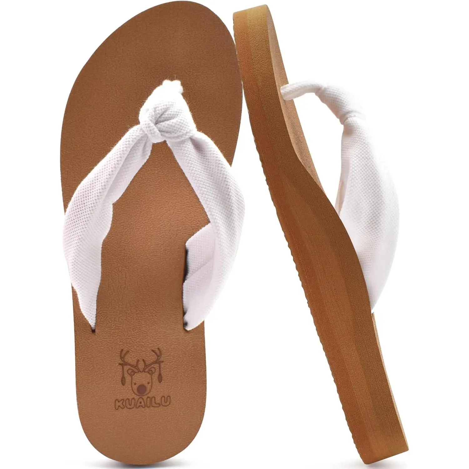 KuaiLu Flip Flops for Women with Arch Support Summer Beach Thong Sandals | Comfortable Yoga Mat Walking Shoes Cushion Slip On Casual Outfits Indoor Outdoor