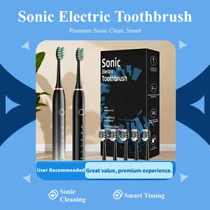 Sonic Electric Toothbrush - IPX8 Waterproof, 30-Second Zone Change Reminder, 2-Minute Timer, 5 Replacement Brush Heads Included, User Recommended, Great Value Premium Oral Care o gum in 1 shaver wet dry use hair shaver shave and glow be type ca