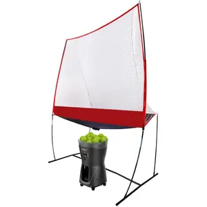 Tennis Training Set with Return Net&PT-Mini Pro Tennis ball launcher — App/Remote Control, 4–6h Battery, 60-Ball Capacity, up to 12 mph, 5-Point Random; Indoor & Solo-Friendly for Beginners and Kids