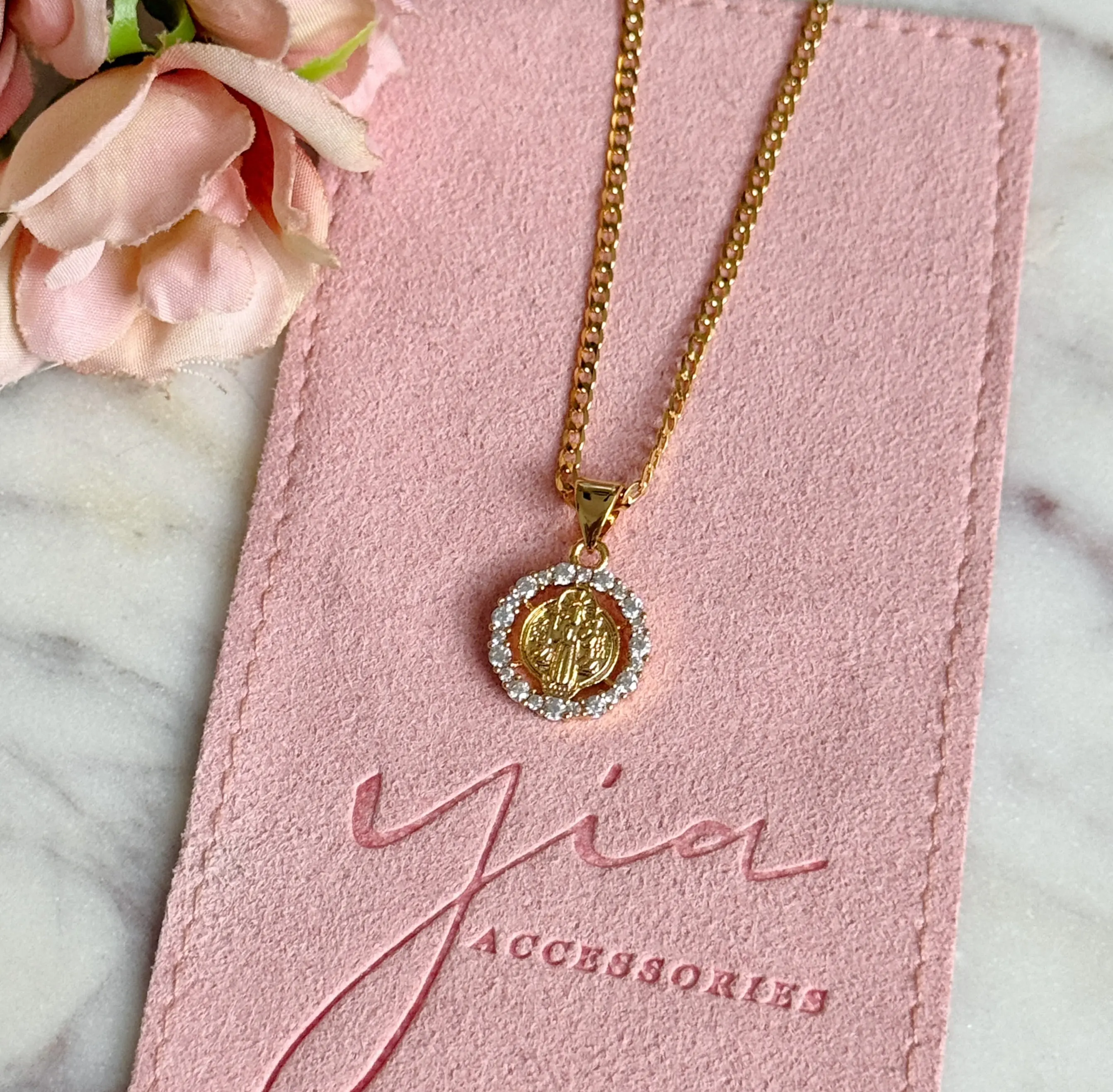 Women's Dainty San Benito Minimalist Pendant Necklace, Gold Costume Jewelry, Casual Stylish Female Accessory, Gold Jewelry, Dainty Charm Necklace, Stylish Accessories