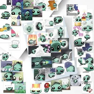 62 Little Alien Funny Emoji Stickers, Sticker Decals, Suitable for Scrapbooks, Diaries, Laptops, Water Bottles, Cars, and Other Faith-based Designs; A Gift with A Positive Message.