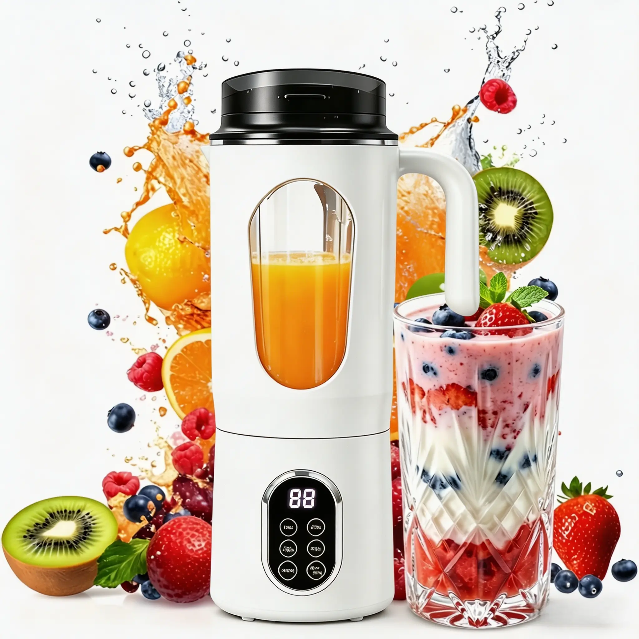 Portable Blender with Handle ,Compact Travel Mini Juicer Cup 20OZ Portable Juicer Shakes and Smoothies Blender，Small Blenders，Mixing，Compact、Convenient and Versatile