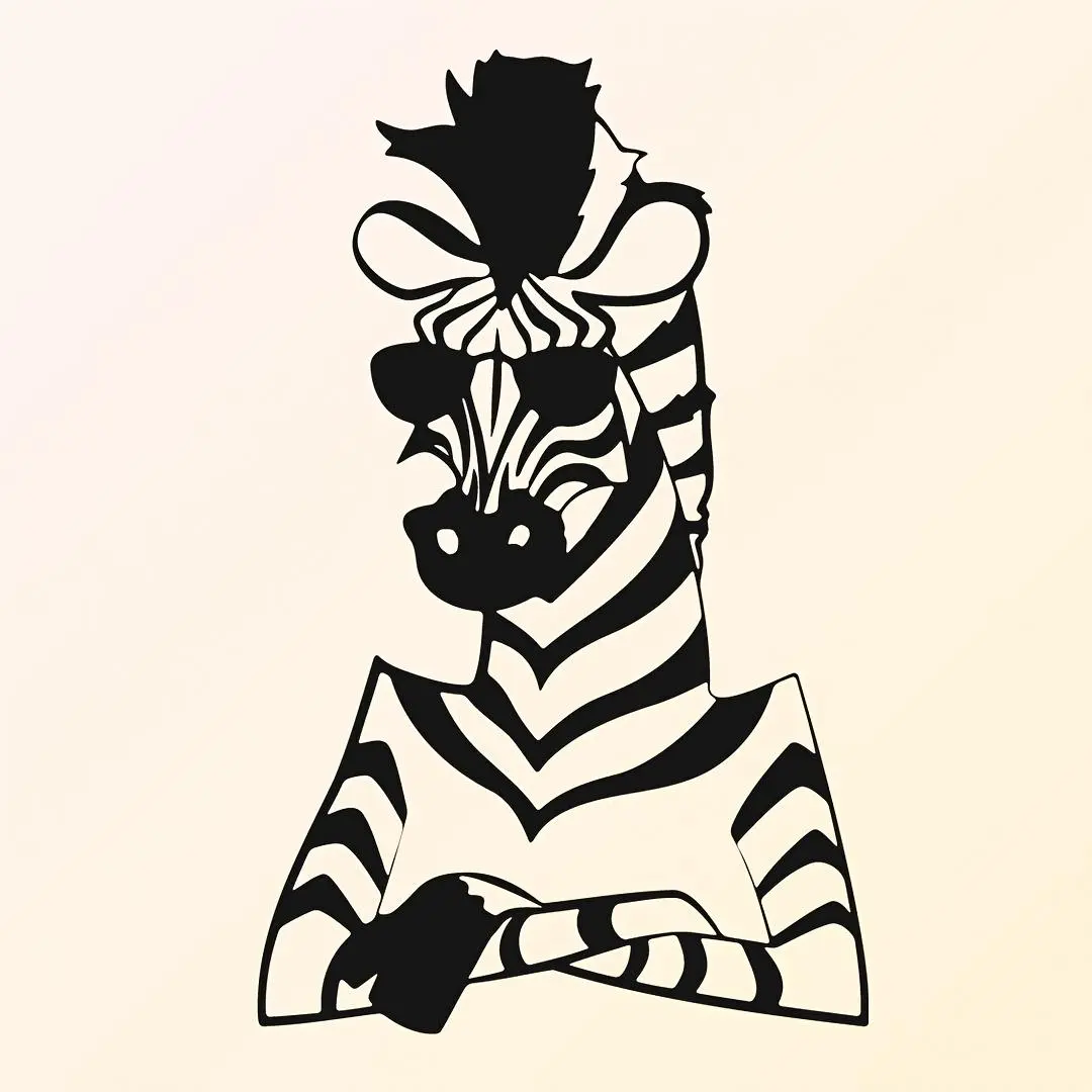 Zebra Pattern Wall Art, Modern Metal Wall Decor, Animal Silhouette Wall Hanging Decor for Home Living Room Bedroom Office, Ornaments