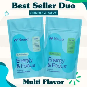 Best Seller Duo - Energy & Focus Caffeine Gum - Multi Flavor (2-Bulk Pouches) Best Seller Duo - Energy & Focus Caffeine Gum - Multi Flavor (2-Bulk Pouches)