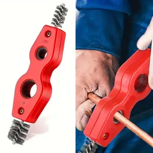 Dual-Head Pipe Brush Four-In-One Battery Steel Wire Brush, Deburring Rust Removal, Outer Wall Inner Hole Cleaning Brush