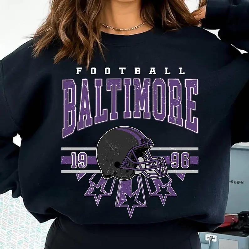 Vintage Baltimore Football Crewneck Sweatshirt, Vintage Baltimore Football T-Shirt, Ravens Shirt, Baltimore Fan Gift