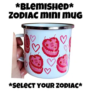Zodiac Bday Cake (Select Your Zodiac) Mini Mug. 10oz Stainless Steel. *BLEMISHED* Select From 12 Zodiacs. These DO NOT come with Lid or Straw.