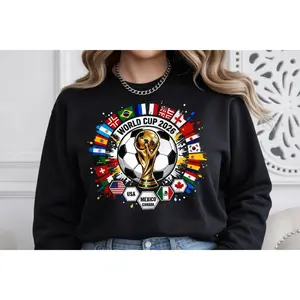[Sale off up to 65%][Free Ship] World Cup 2026 Sweatshirt, USA Canada Mexico Sweatshirt, Soccer World Tournament 2026, USA Canada Mexico Football Fan Sweatshirt, World Soccer Graphic