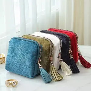 High-end Tassel Storage Bag for Rings, Necklaces, Earrings, Bracelets, Jewelry Box, Five-layer Accessories Box, Zipper Makeup Bag