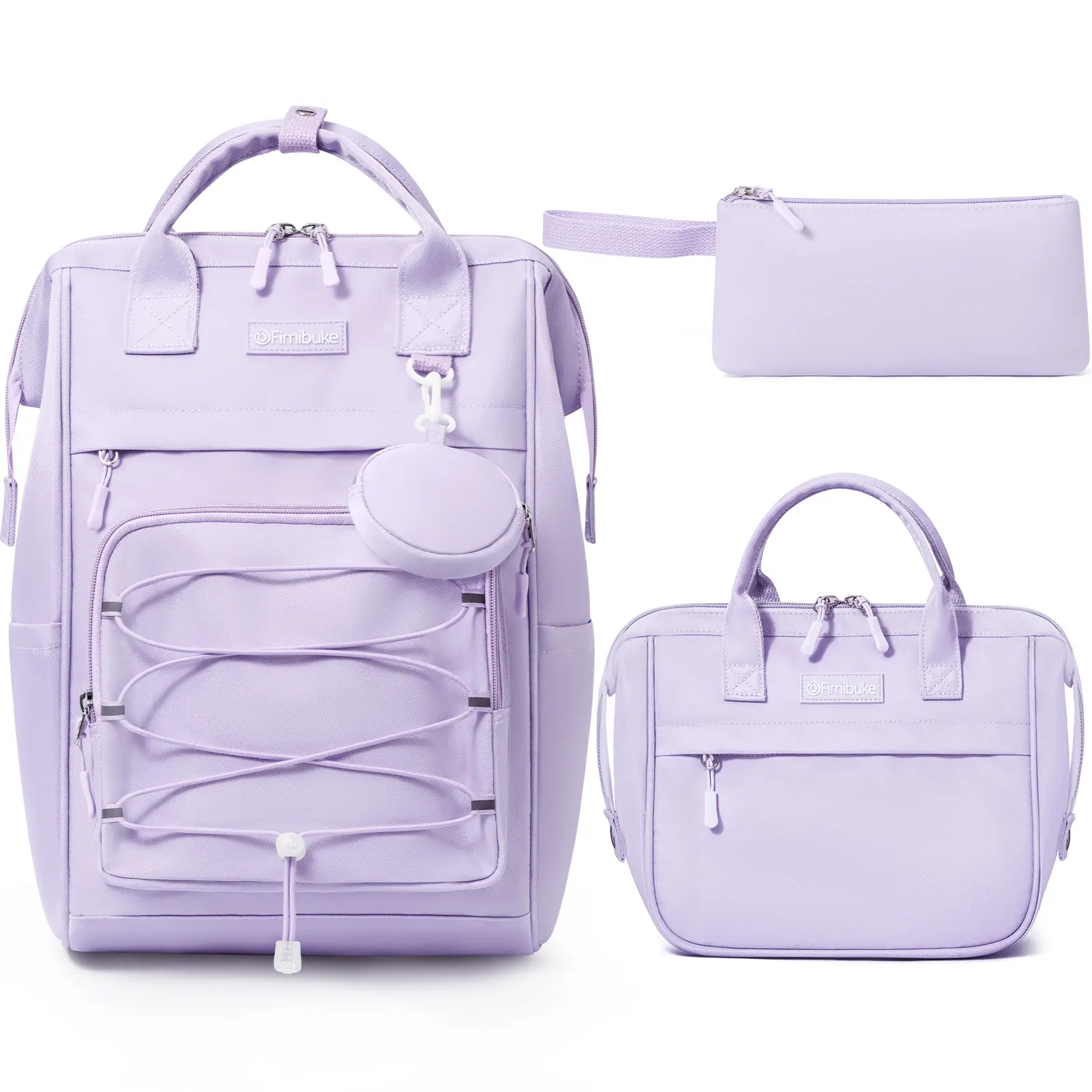 Fimibuke 3Pcs School Backpack Set, Waterproof Backpack with Lunch Bag & Pencil Bag for School Girls Boys