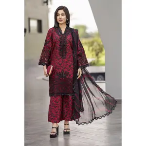 3pc Ready to Wear  Silk Lawn Suit BY MOHAGNI 16